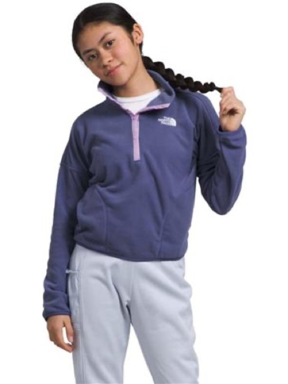 The North Face Glacier Fleece Pullover Kids S Purple Camping Hiking Fall Winter
